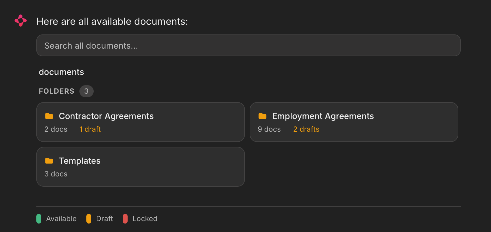 Document management in chat